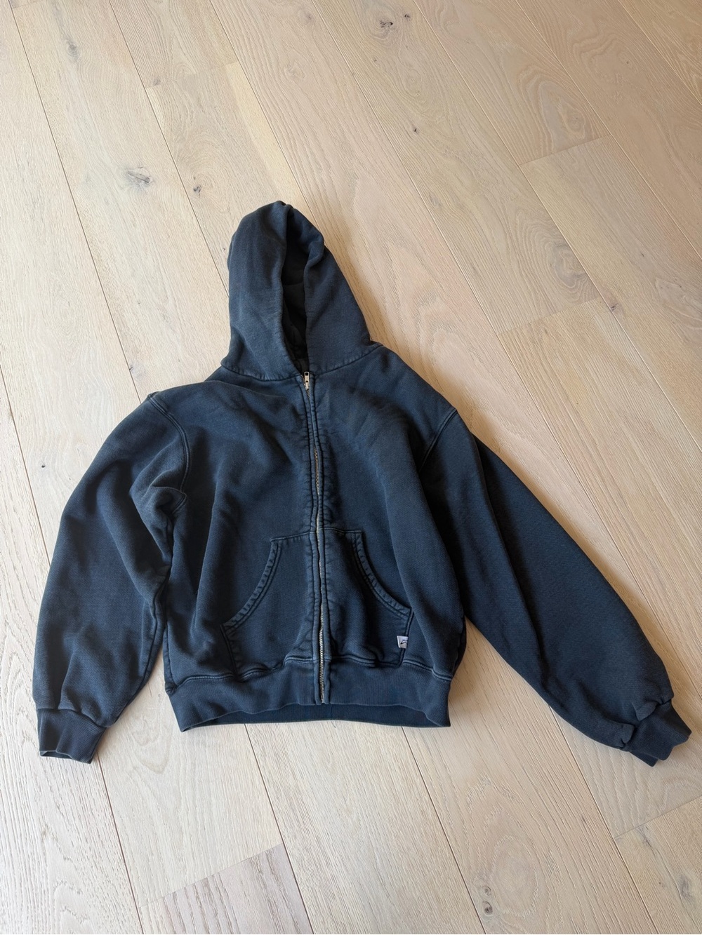 Men's Black Full-Zip Hooded Sweatshirt